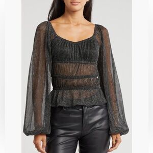 Tiered Metallic Thread Party Top
